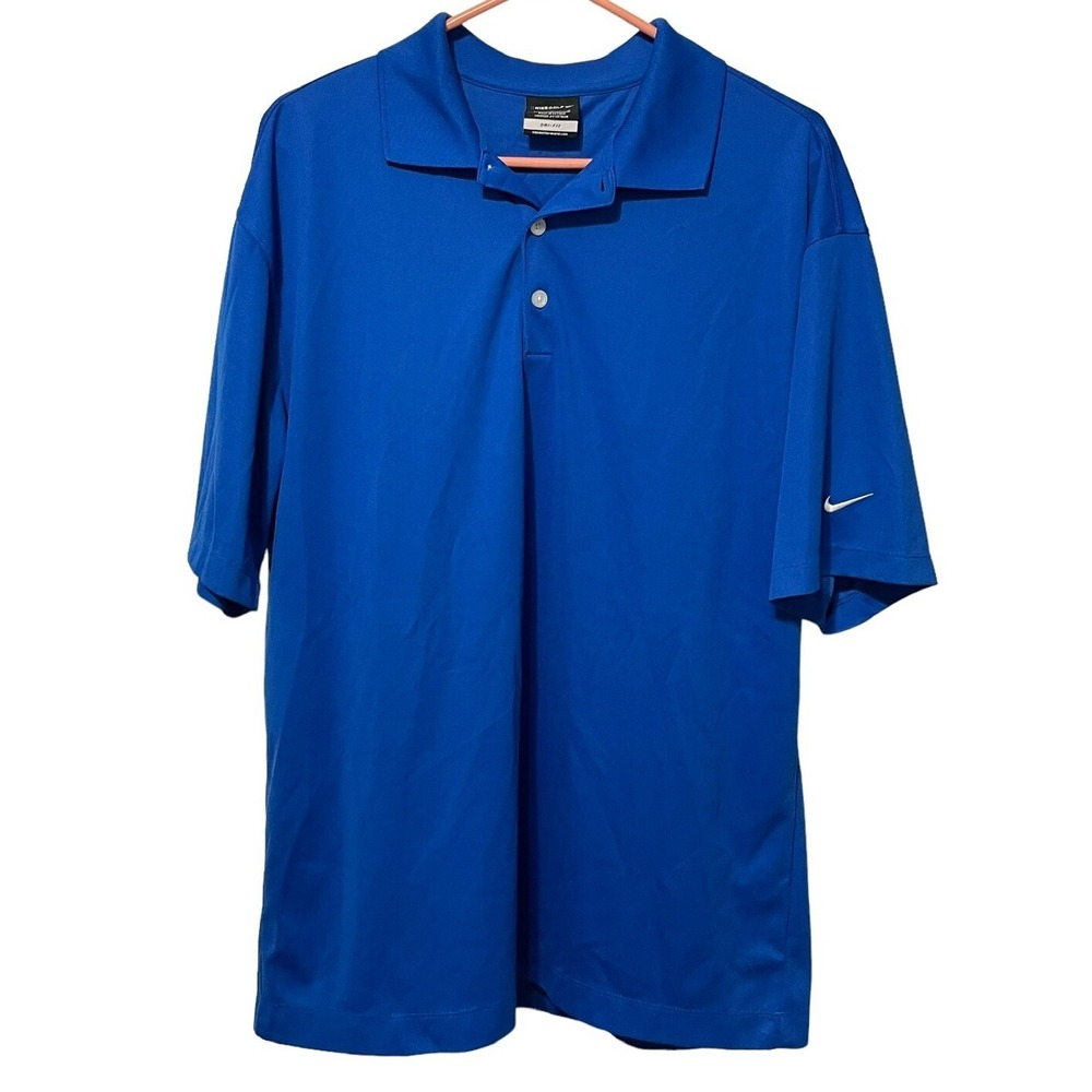 Nike Golf Dri-Fit Men's Large Polo Royal Blue Shirt‎ 363807-423 Fast Shipping